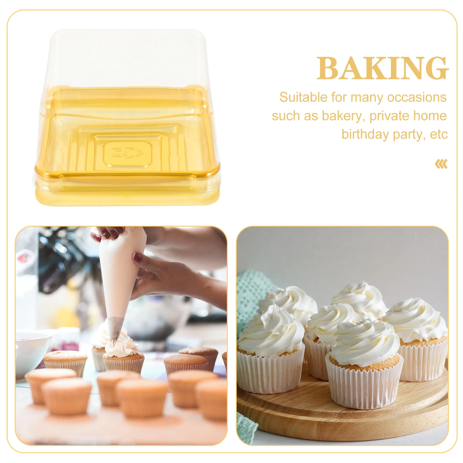 

50pcs Baking Cake Dome Cases Premium Abs Waterproof For Moon Cake Cupcake Dessert Packing Clear Cover Sealing Container