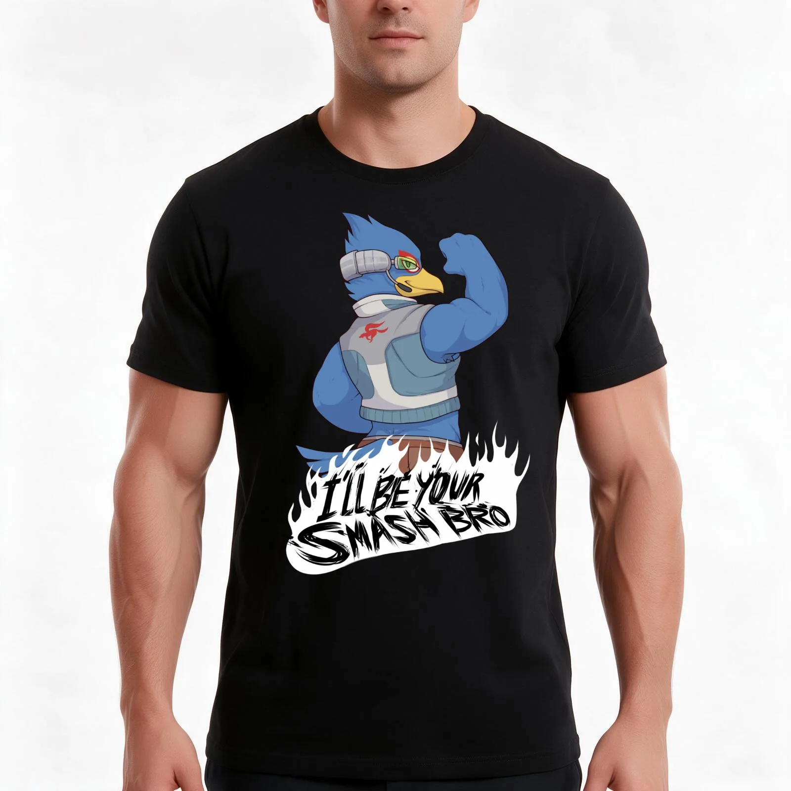 Falco Main T-Shirt, Summer Casual Cotton Tee, Oversized Streetwear Tops, Vintage Graphic Print, Loose Fit Short Sleeve