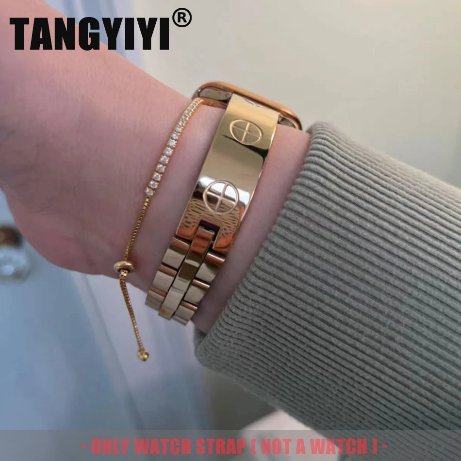 High-end jewelry Strap For Apple IWatch Series 10 9 8 7 6 SE 5 Ultra Watch Band 38 40 41 42 44 45 46 49mm Luxury Copper Bracelet