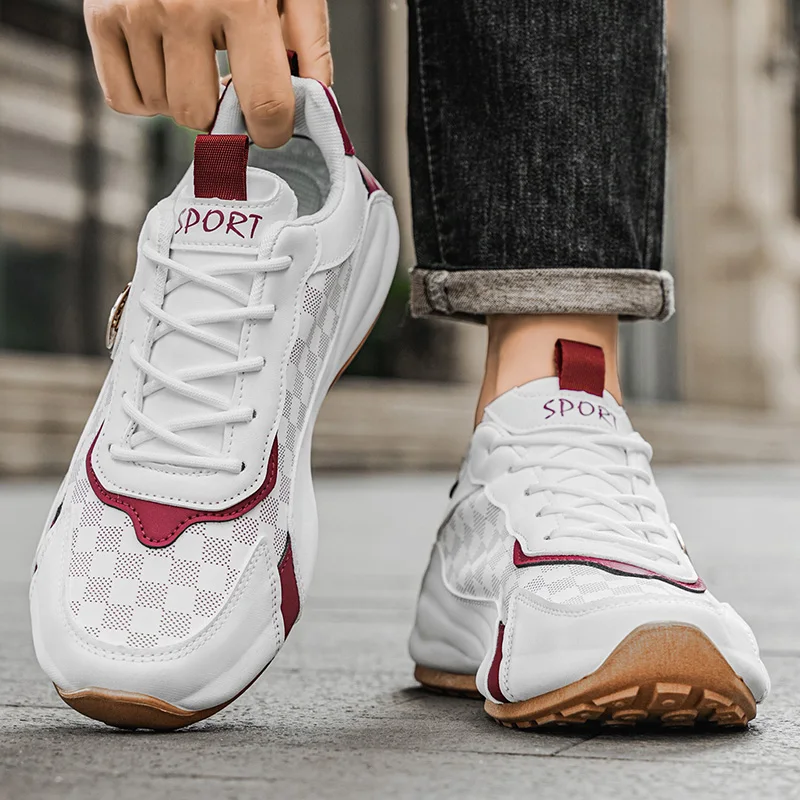 أحذية رياضية كاجوال خفيفة الوزن بنعال سميكة ومعالجات ناعمة - أحذية عصرية متعددة الاستخدامات وتعزز الارتفاع للرجال
