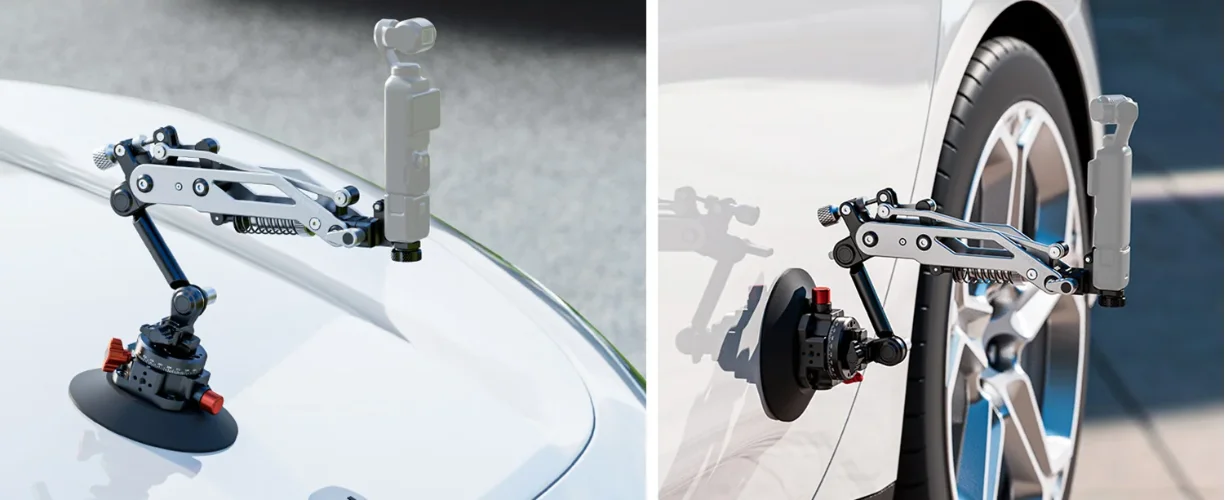Hydraulischer Kameraarm mit Saugnapf und Schnellverschluss-NATO-Anschluss für Insta360 Luna Ultra/GoPro/DJI Pocket 4 Pro/4/3 Kameras – Detail 7