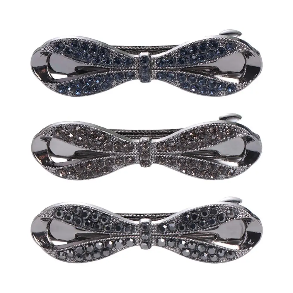 

Trendy Vintage For Girls Bow Crystal Zircon Small Hair Clip Women Spring Clip Hairgrip Korean Ponytail Holder
