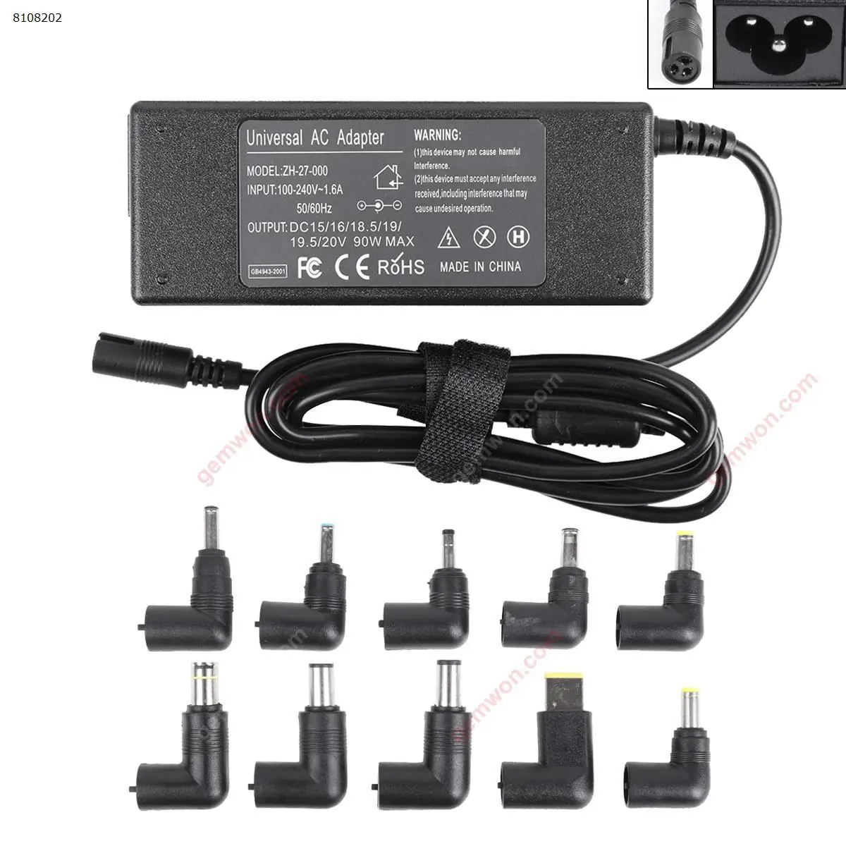 15-20V Multi Functional Laptop Replacement Charger, Standard with 10 DC Head Specifications