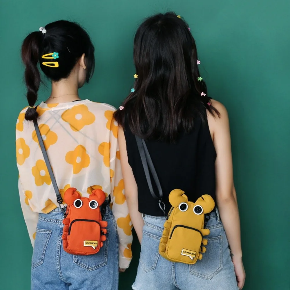 

Повседневная сумка через плечо с крабом, большая вместительная холщовая сумка через плечо с регулируемым ремешком, тканевый Оксфорд, чехол для мобильного телефона