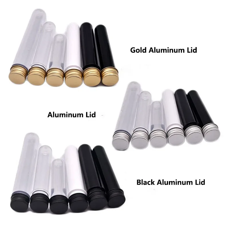 12Pcs 30/40/50ml Empty Test Tubes With Screw Lids Plastic Clear Candy Storage Bottles Portable Face Cream Makeup Containers