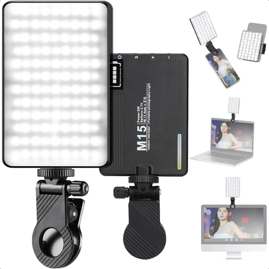 

LED Camera Light Portable Photography Video Lights Selfie Light for iPhone Warm and Cool 3 Colors 30009900K 72pcs Beads with Ce