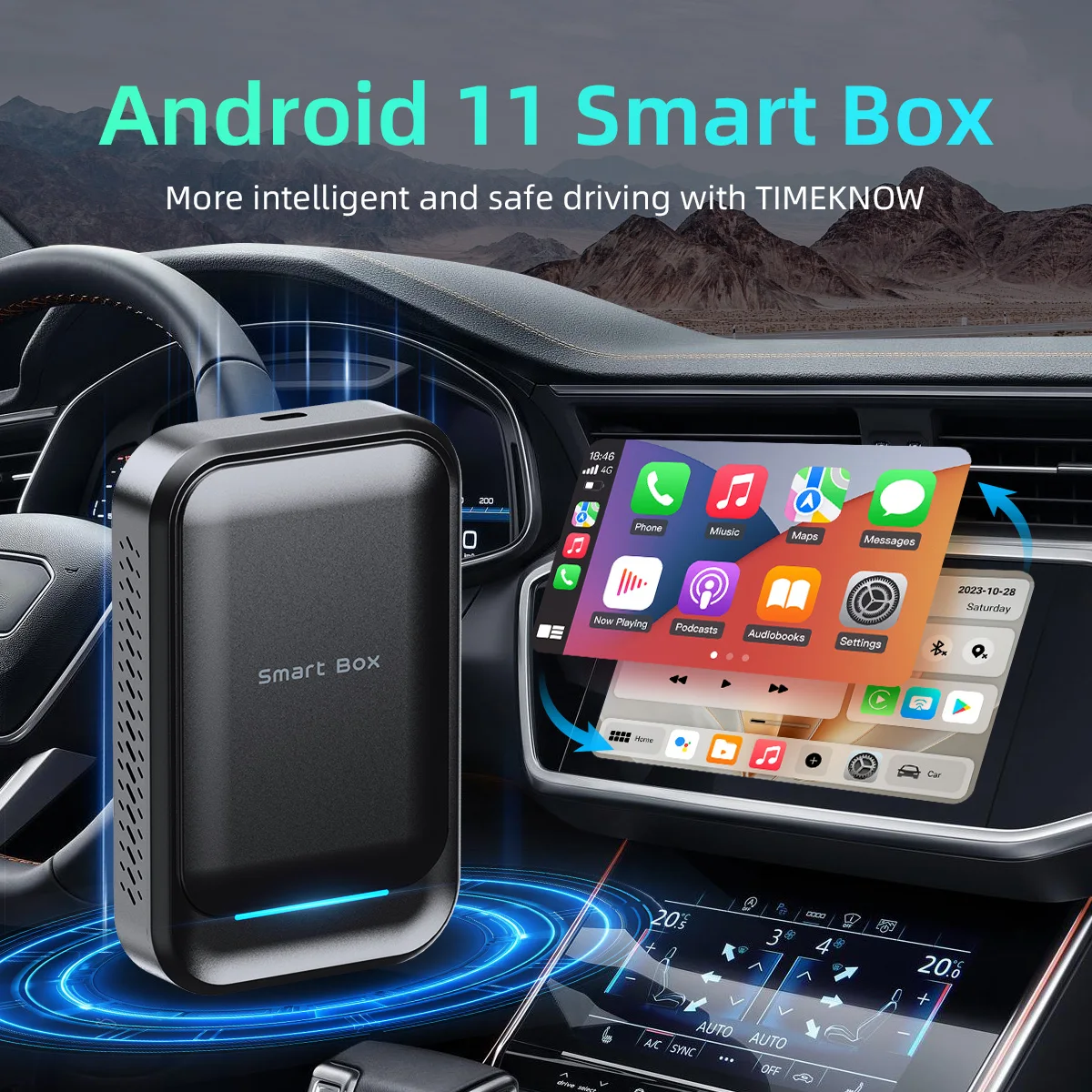 

AuroraLink CarPlay Ai Box Android 11 WiFi Version Wireless Android Auto CarPlay Car USB Adapter For OEM Wired CarPlay Car