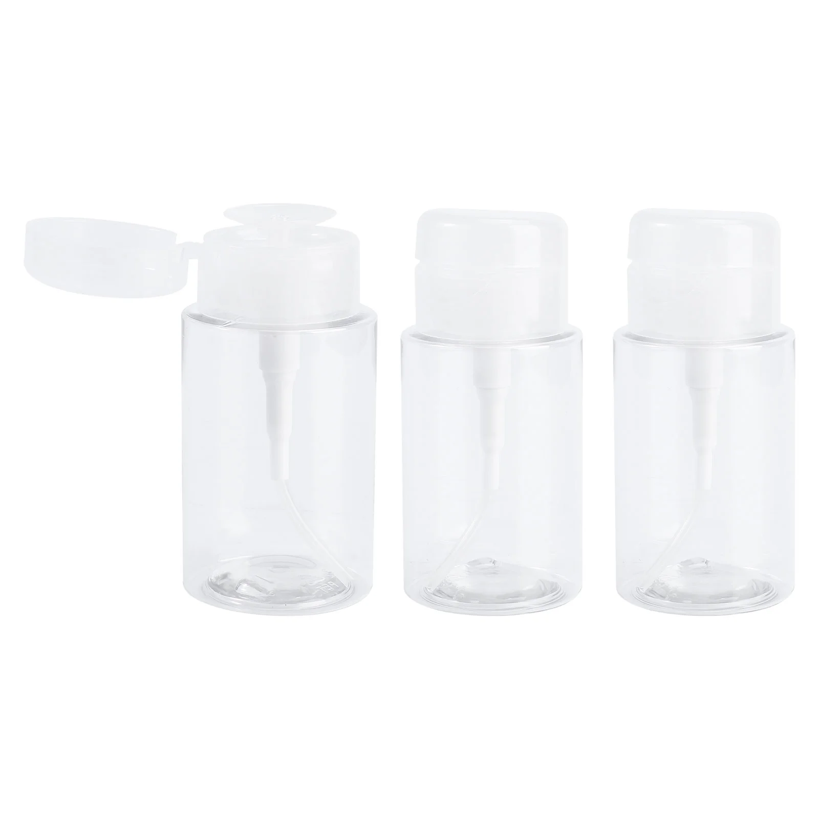 3 Pcs Container Travel Vacuum Pump Bottle for Travelling Clear Square Dispenser