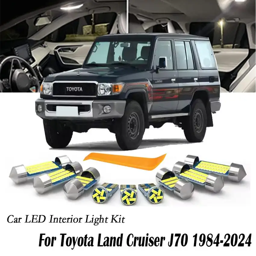 7Pcs For Toyota Land Cruiser 70 Series J70 LC70 LC71 LC76 LC78 LC79 1984-2024 Car LED Interior Light  Kit Map Dome Trunk Bulb