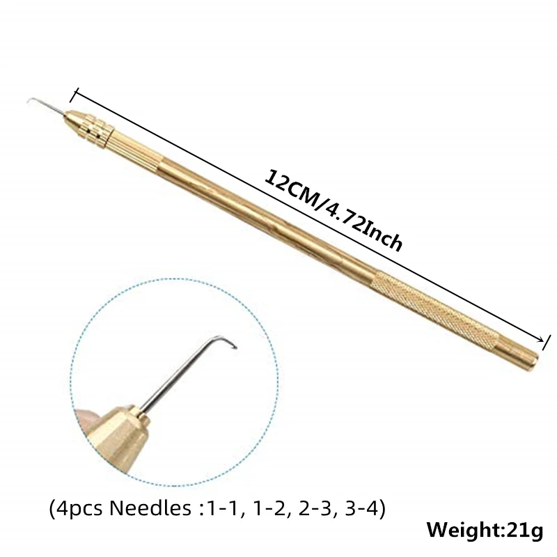 Brass Ventilating Holder with Stainless Steel Needles for Lace Wig Making And Repairing - Ventilating Needle Set