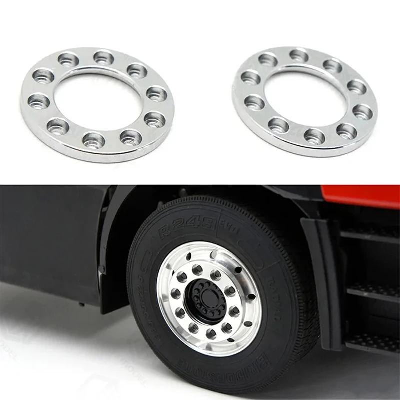 2pcs Simulation Wheel Retainer Upgrade Decorate For 1/14 Tamiya RC Truck Trailer Tipper Car For Scania MAN  LUSE Diy Parts Toys