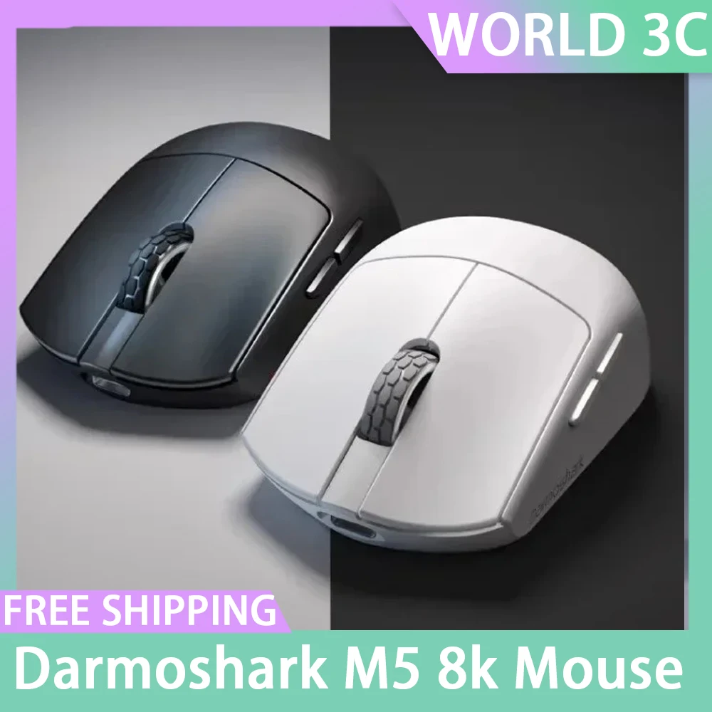 

Мышь Darmoshark M5 8k Bluetooth Беспроводная игровая мышь Paw3395 для киберспорта 38 г Легкая индивидуальная эргономичная мышь для геймера