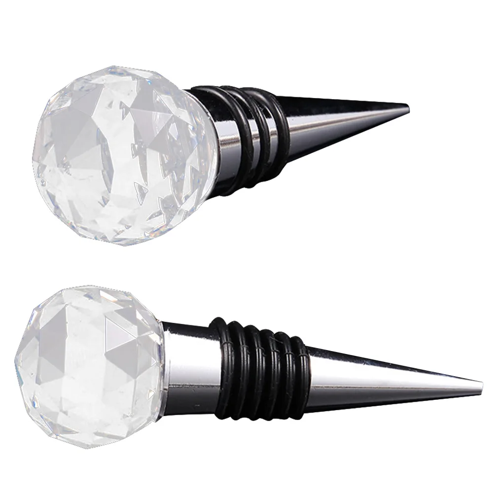 

2pcs Crystal Design Stoppers Metal Bottle Plug Beverage Stopper for Bar Party Restaurant (3 Spirals+6 Spirals)