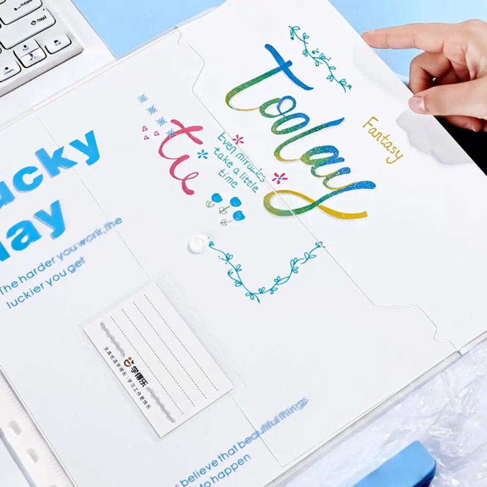 

Multi-functional Loose Leaf File Bag Set Large Capacity Waterproof Test Paper Storage Clip A4 File Folder School Office