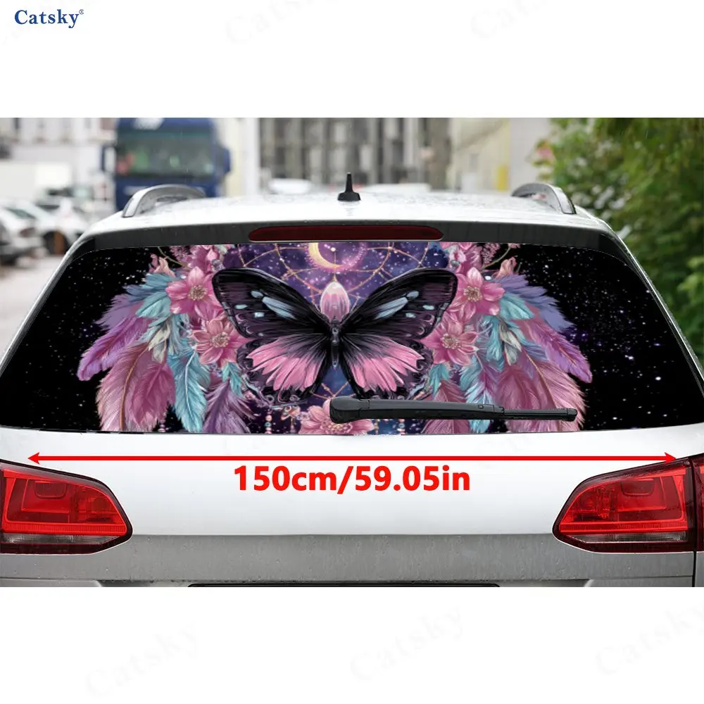 ملصق على شكل فراشة مع أجنحة نافذة السيارة الخلفية، ملصق لفينيل تلقائي مقاوم للماء ذاتي اللصق ومضاد للخدش، ديكور تلقائي، C #2