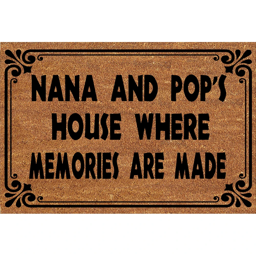 

Welcome Mat Indoor/Outdoor Easy Clean Rubber Back Entry Way Doormat for Patio, Nana and Pop's House Where Memories are Made