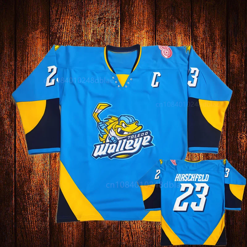 Custom Vintage  Toledo Walleye Alden Hirschfeld Embroidery Stitched Hockey Jersey Youth Kids Adult Any Size And name 69