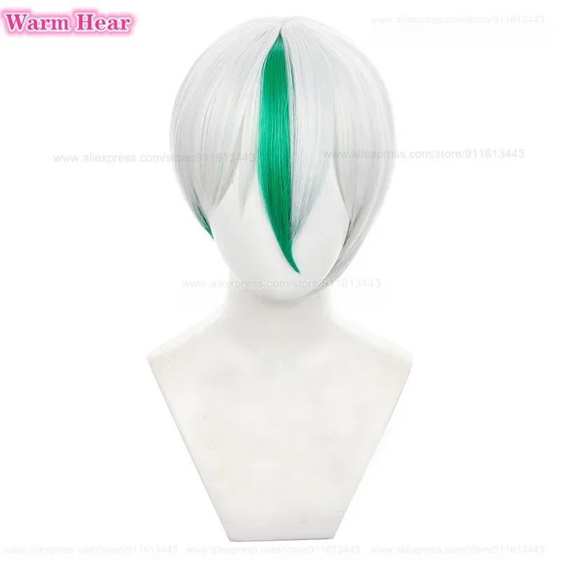 High Quality Otoya Eita Cosplay Wig Anime  30cm White Green Cosplay Anime Wigs Heat Resistant Synthetic Wigs + Wig Cap