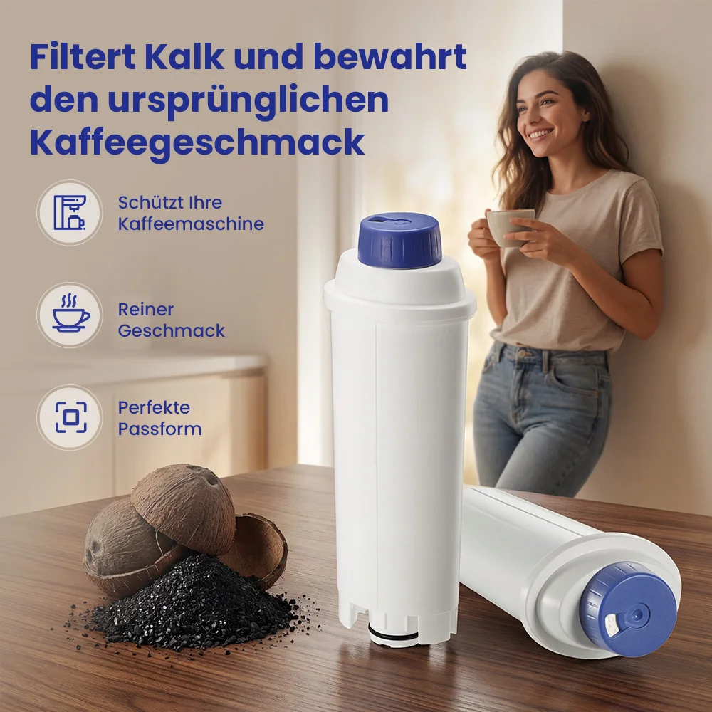 Reimol 6 Stück Wasserfilter für De'Longhi ECAM-, ETAM-, ESAM-, EC680- und EC800-Serien – Ersatzfilter für Kaffeemaschinen – Detail 1
