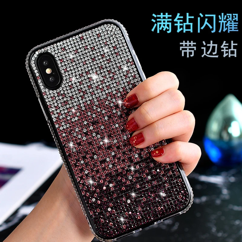 Chic Style Luxury Bilng Bling Rhinestone Shockproof Protective Phone Soft Cover Case For iPhone 15 14 13 12 11 Pro Max Plus