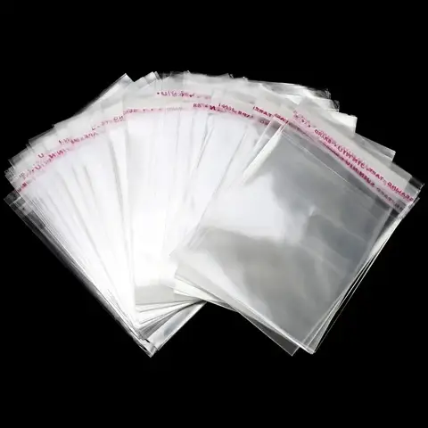 100PCS  pieces Sealed and transparent packing. Product, candy - self-adhesive glass paper gift bag OPP Jewelry Bag