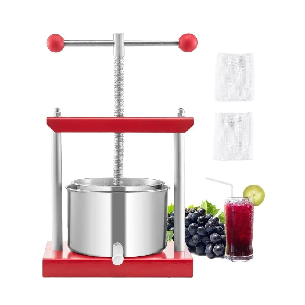

3L Stainless Steel Manual Wine Press Compact Home Brewing Device for Kitchen And Bar Use
