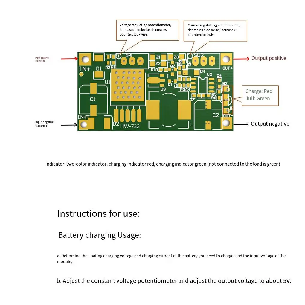 High Voltage DC-DC Buck Converter Module With Constant Current Charging Maximum 50V HW-732