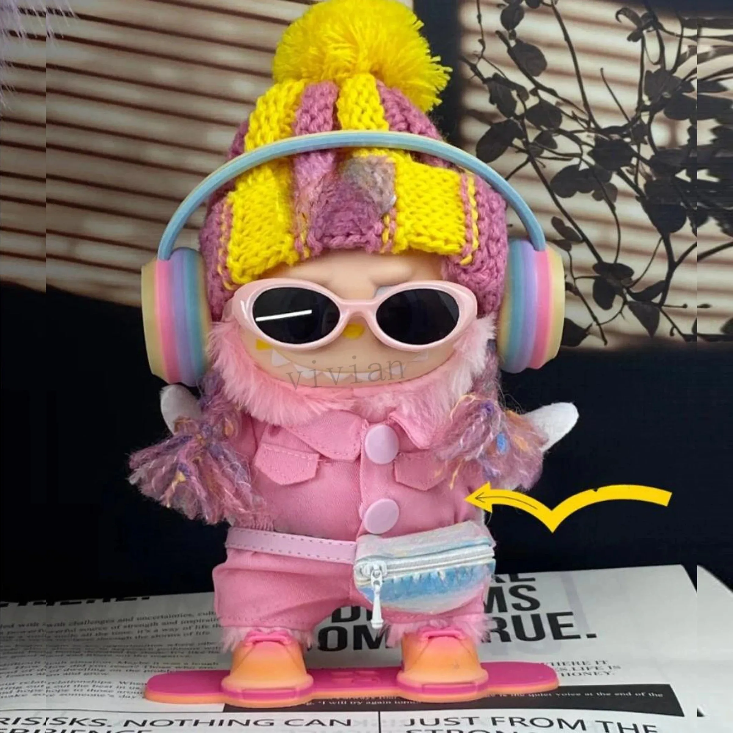 

Аксессуары для кукольной одежды 17 см, подходящие для Labubu V1V2V3, милый модный комплект радужной обуви, только одежда без кукол