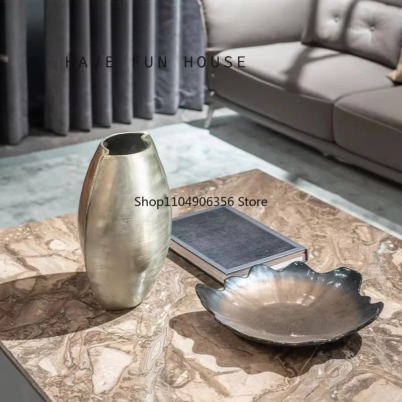 

for Sample room showroom living room decoration fruit plate metal flower vase ornament modern casual ceramic artwork original