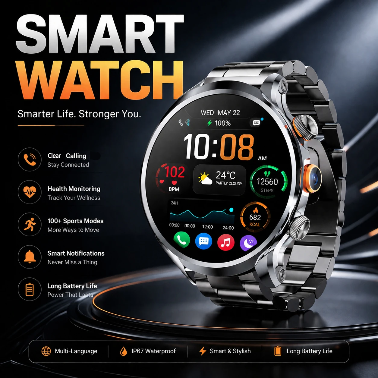 4G/3G SmartWatch 1.95 inch AMOLED 1880mah Battery 16GB+256GB RAM WIFI Google APP Download 800W Camera Video Call GPS Music watch