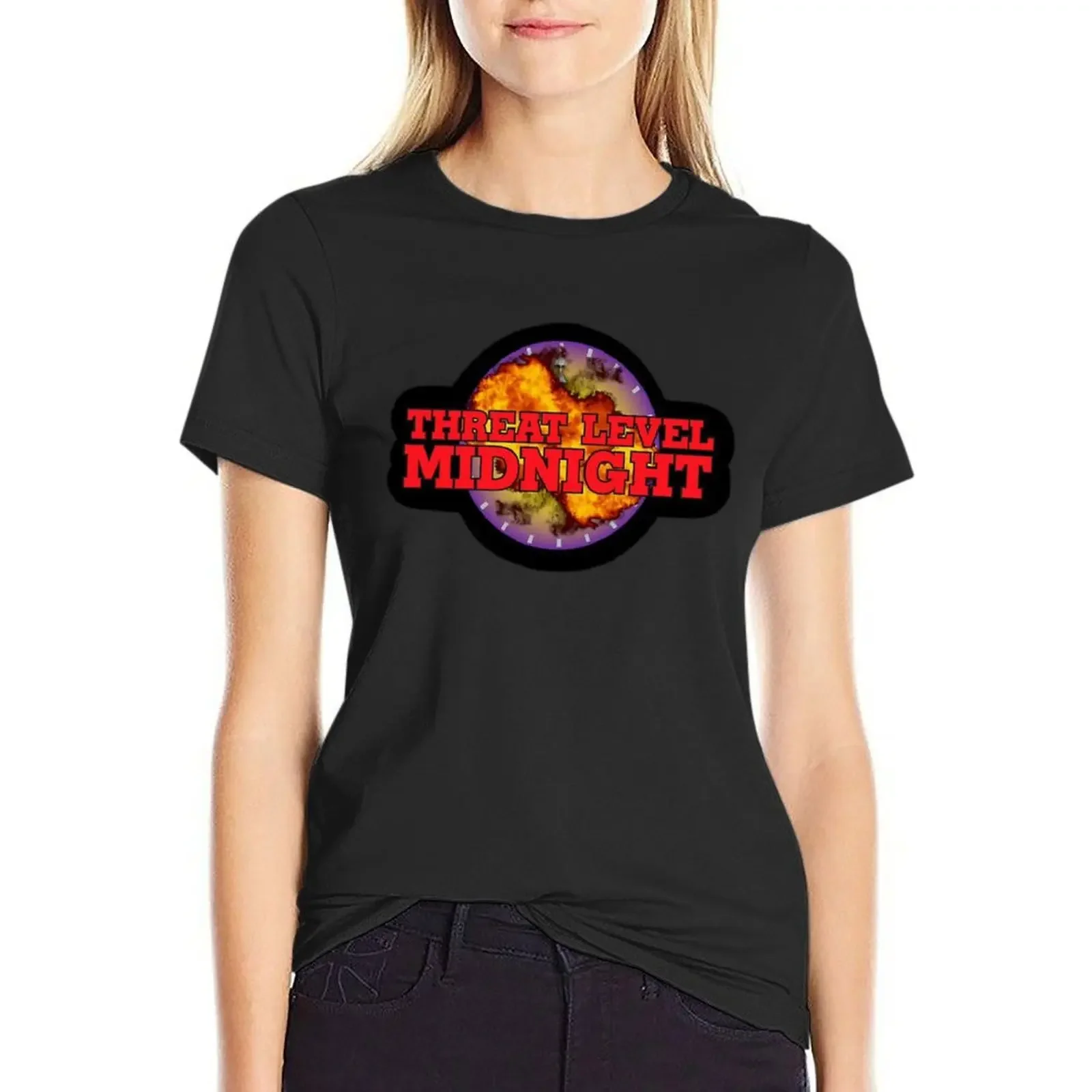 

threat level midnight T-Shirt vintage funnys graphics customizeds plain t shirts for Women