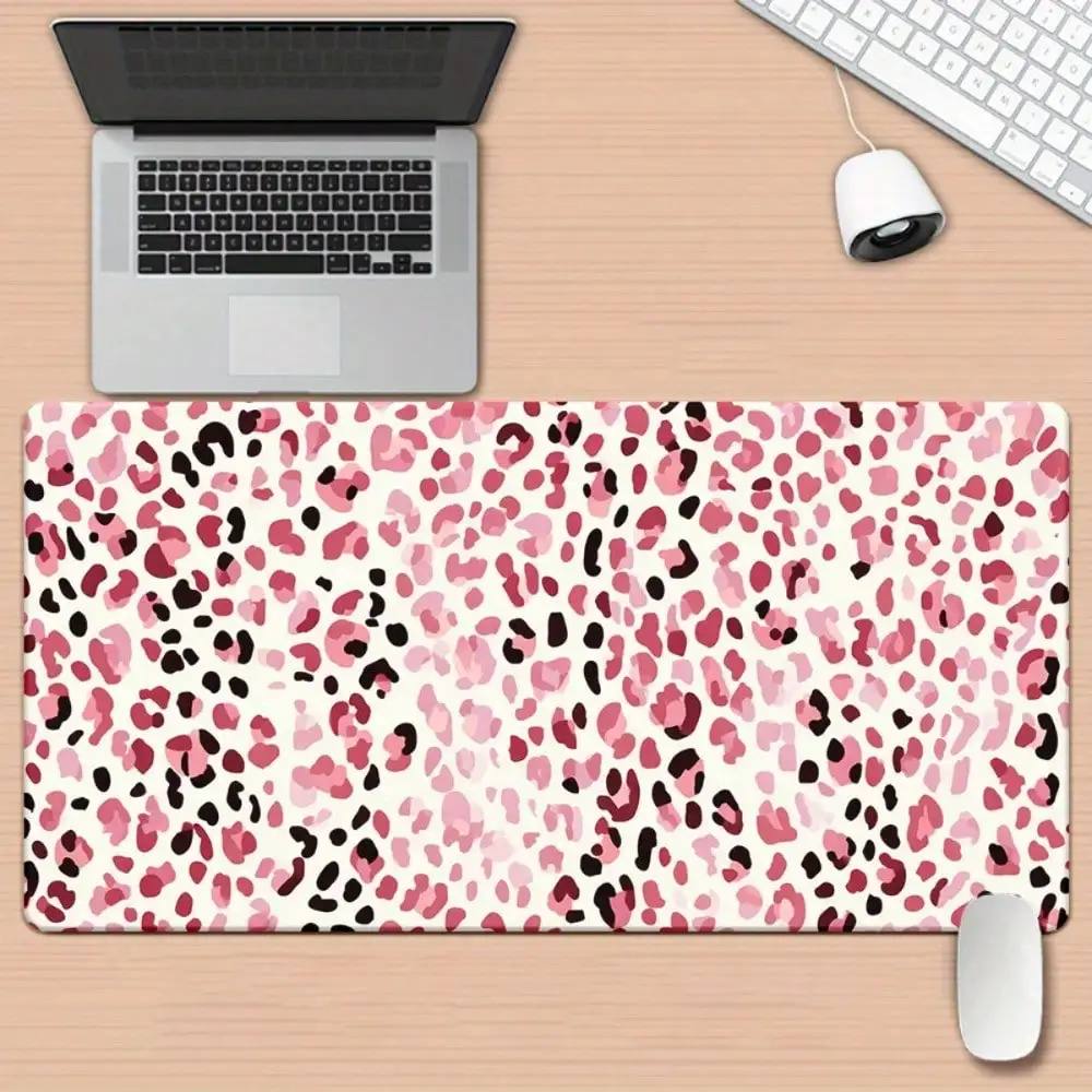 

1pc, Pink And Black Leopard- Print Pattern HD Printed Pad For Desk, Multi Functional XXL Mousepad, Keyboard Gaming Mouse Mats, Office Computer PC Gamer Desk Mat.Gifts For Family Friends, Adult Gifts., 2D Flat