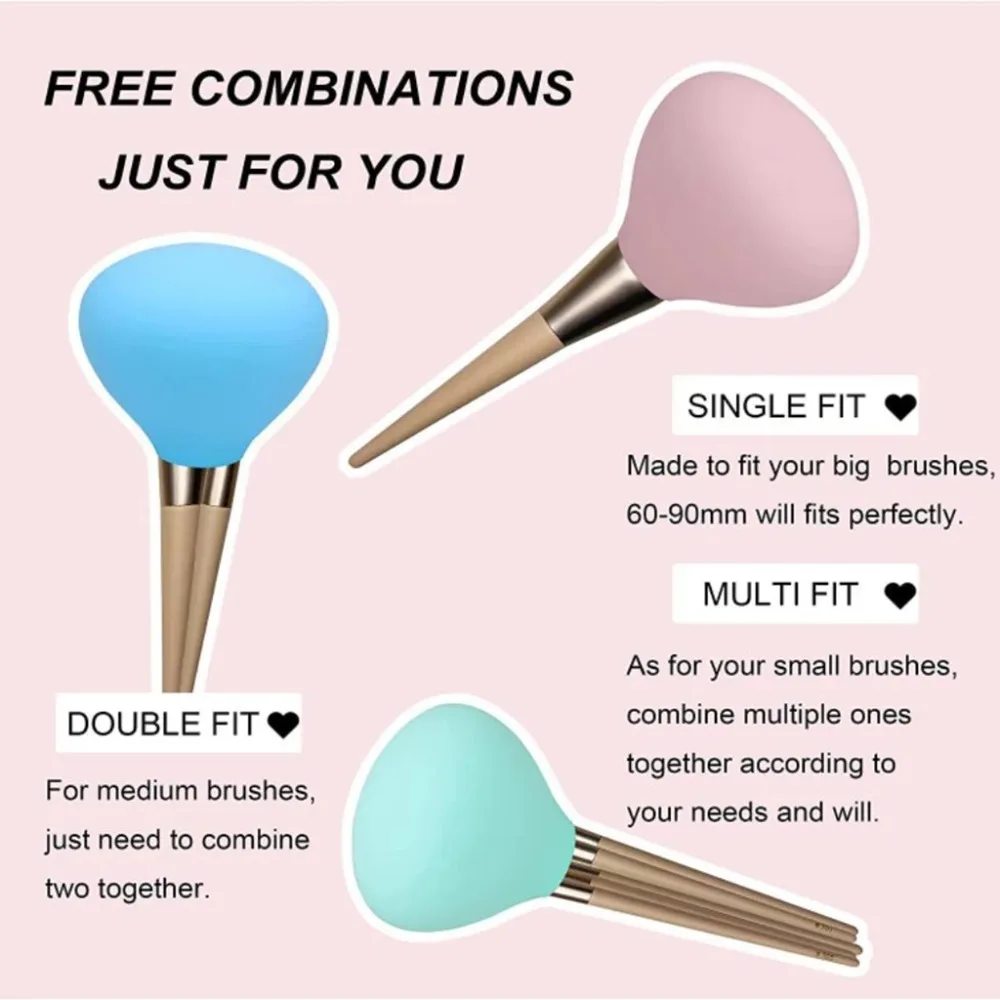 3pcs Makeup Brush Holder Cover Silicone Makeup Tools Protector Makeup Brush Travel Storage Case Protect Brush Bristles Soft Neat