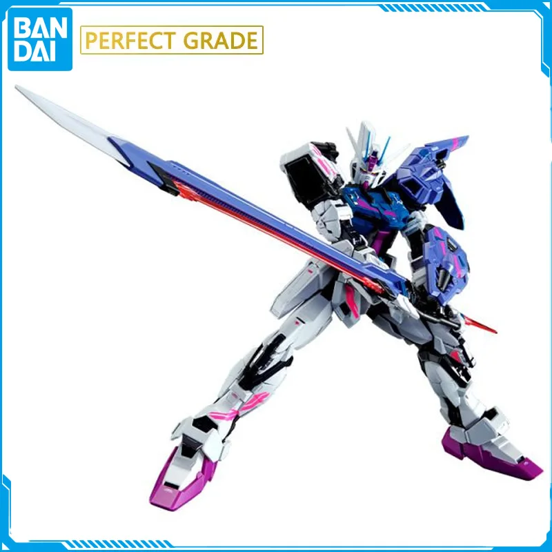 

In Stock Bandai PG 1/60 Cybercolour E-YM1 PERFECT STRIKE GUNDAM Original Anime Figure Model Toy Action Collection Assembly Doll