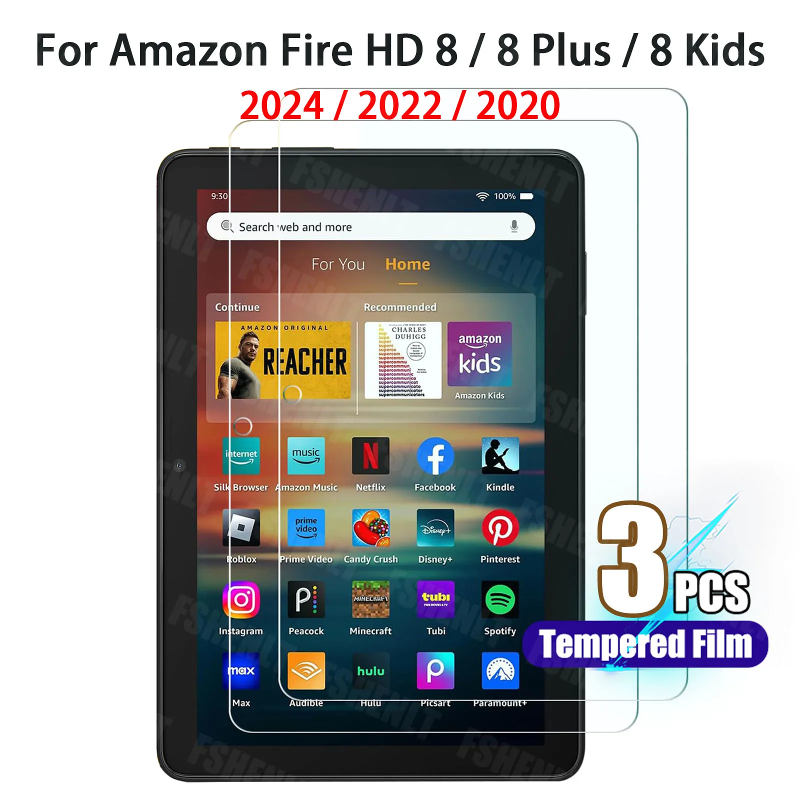 

Защитная пленка для нового Amazon Kindle Fire HD 8 (2024/2022/2020, 12-го/10-го поколения, 8 дюймов), HD 8 Plus, 8 Kids Pro