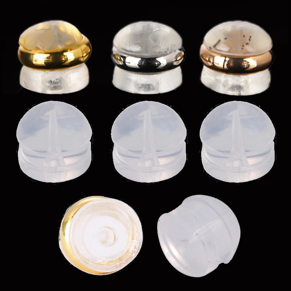 50 teile/los Hamburger Silikon Ohr Stopper Stud Ohrringe Ersatz Für DIY Schmuck Machen Zubehör Liefert