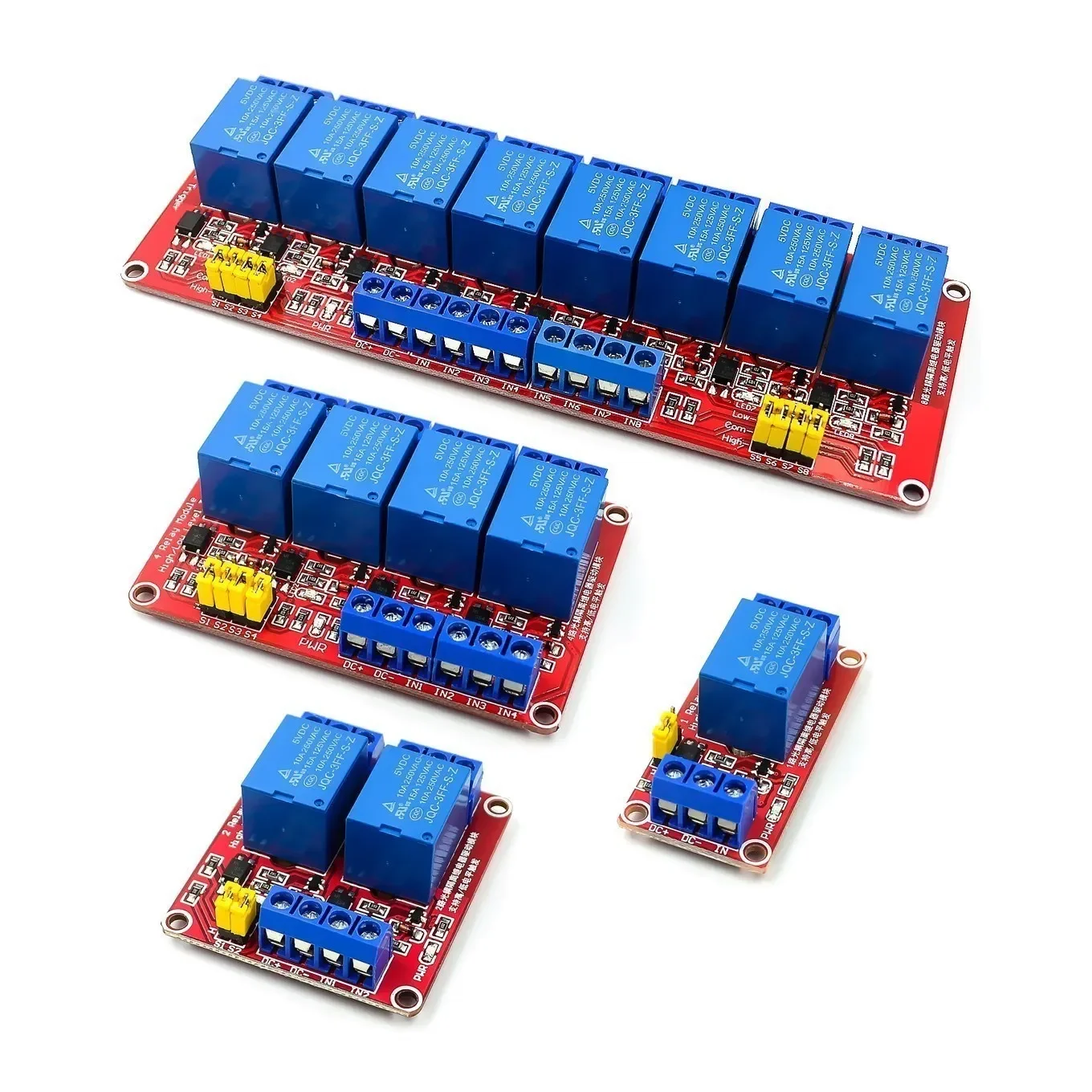  1 2 4 8 Channel 5V 12V 24V Relay Module Board Shield With Optocoupler Support High and Low Level Trigger for Arduino