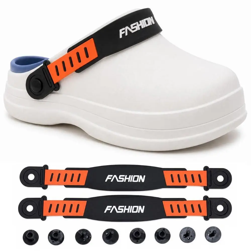 1pair Adjustable Hole Shoes Strap Fix Buckles Secure Fit Beach Slippers Straps Detachable DIY Shoe Decoration Sandals Laces