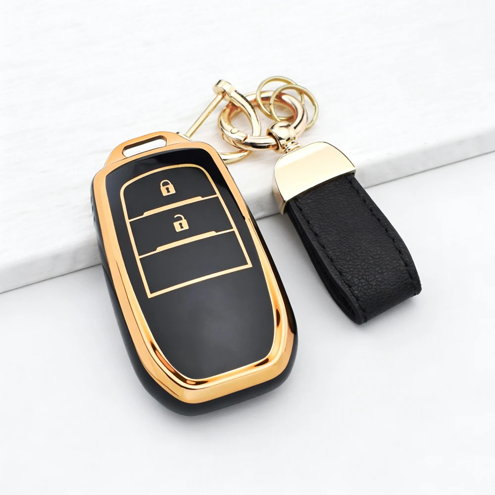 Funda de TPU antiarañazos para mando a distancia de coche, funda para Toyota CHR Hilux Fortuner Land Cruiser 200 Camry Corolla Crown RAV4 Highland
