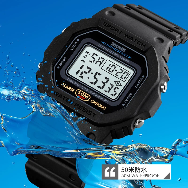 SKMEI Multifunctional Digital Sport Watch Men 2 Time Count Down Mens Wristwatches Fashion Retro Male Watches reloj hombre 1628