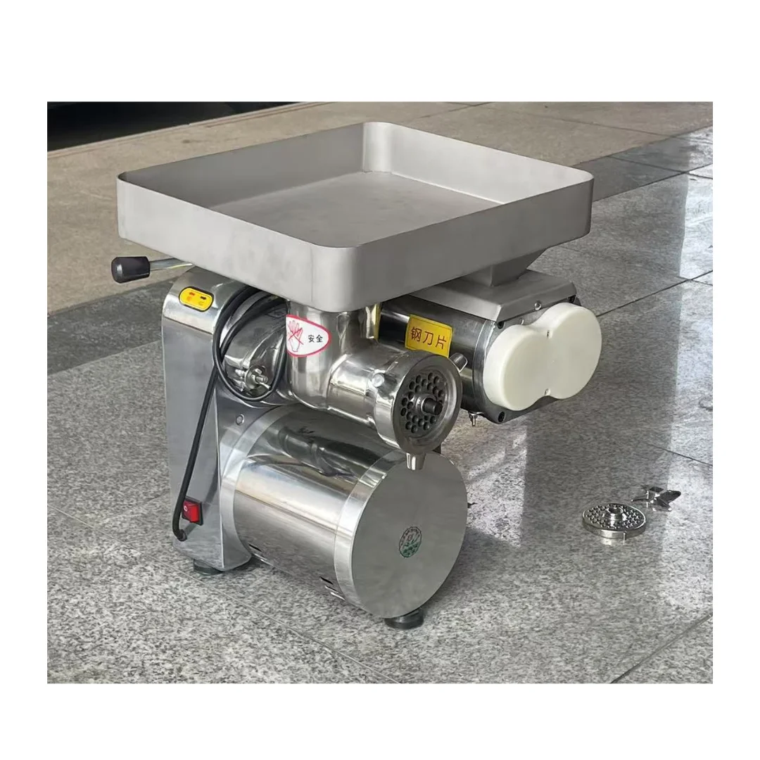 

Dual-Purpose Stainless Steel Desktop Meat Grinder Electric Meat Mincer With Motor For Restaurant And Farm Use
