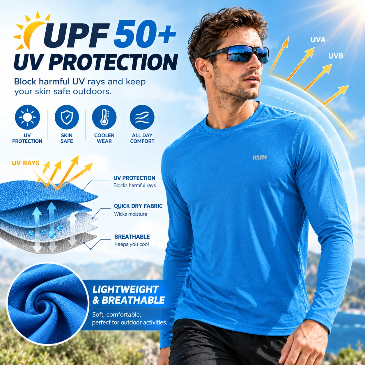 Maglia da corsa a maniche lung - Fishing Shirt Uv Protection recensione e prezzo