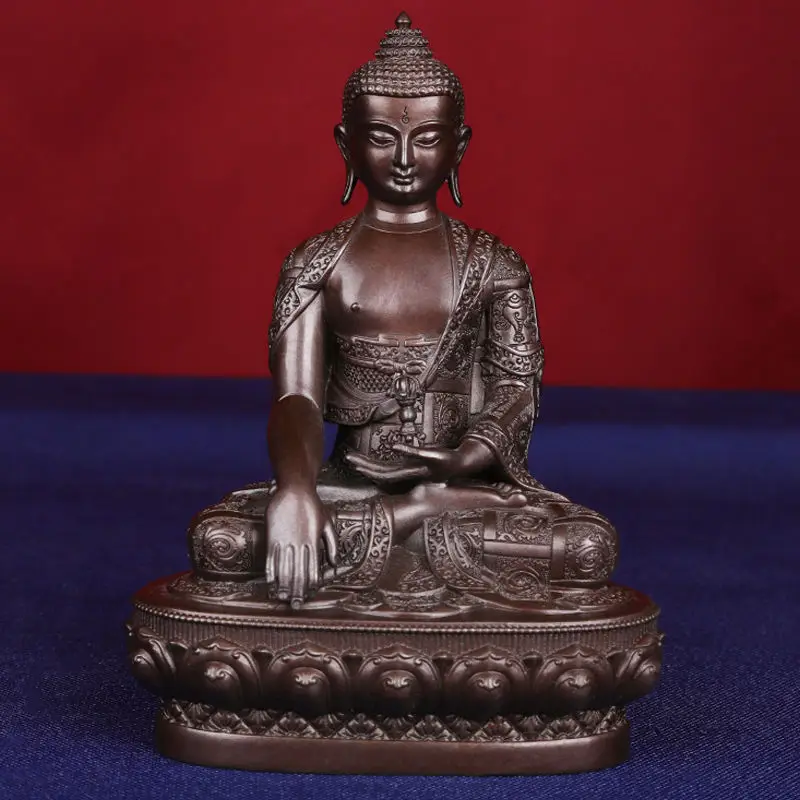 Motionless Buddha Buddha statue, pure copper 7-inch 10-inch 15-inch gilt, dedicated to Tibet Tibetan Buddhist Hall desktop coppe