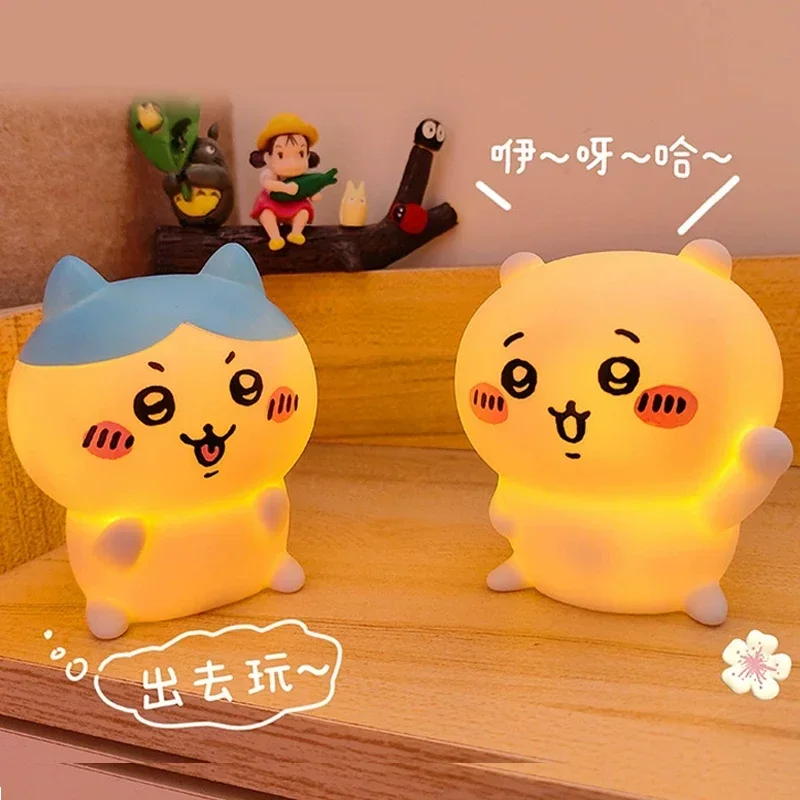 

new Chikawa Kawaii Bedroom Desktop Decoration Hachiware Usagi Cartoon Vinyl Doll Night Light Luminous Toy Surprise Girl Gifts