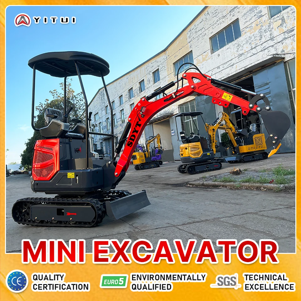 Customized Garden Mini Excavator uro 5 Kubota Engine Small Digger with Rubber Tracks for Backyard Digging & Tree Planting