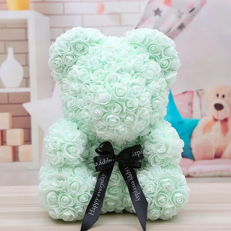 40 سنتيمتر دمية دب حمراء زهرة الورد الاصطناعية هدايا عيد الميلاد للنساء هدية عيد الحب الدببة القطيفة