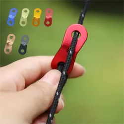 10PCS Outdoor Camping Camping Tent Wind Rope Buckle Two Eyes Aluminum Alloy Parachute Fixed Sliding Adjustable Buckle Awning