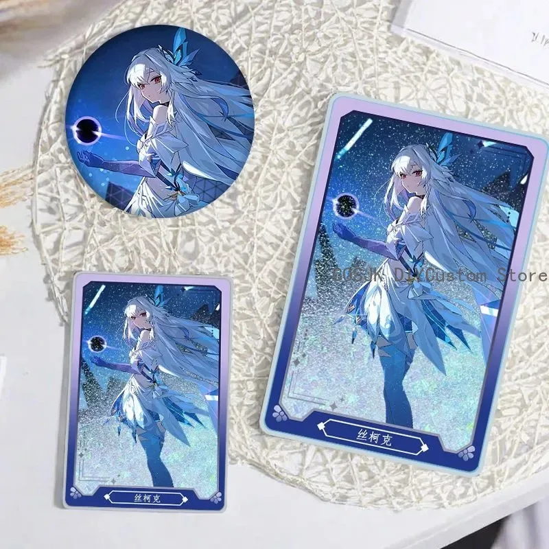 

Игра Genshin Impact Skirk Косплей струящийся песок Маджонг значок акриловый кирпич талисман аниме аксессуар фанаты подарок на день рождения