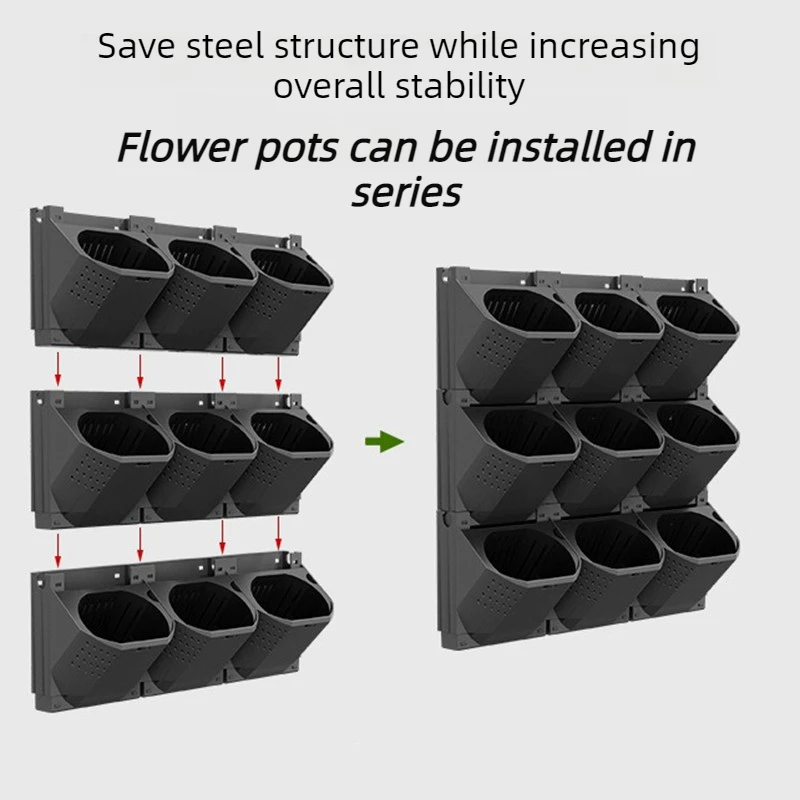 Wall Mounted Plant Flower Pot Vertical Stereoscopic Planting Box Plastics Exterior Wall Flowerpot Green Planters Accessories