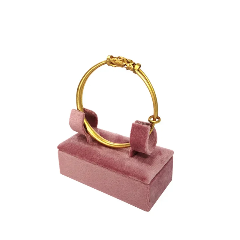 Stylish Pink Velvet Jewelry Organizer Premium Ring Bangle Holder for Display and Storage Elegance Jewelry Collection Perfect